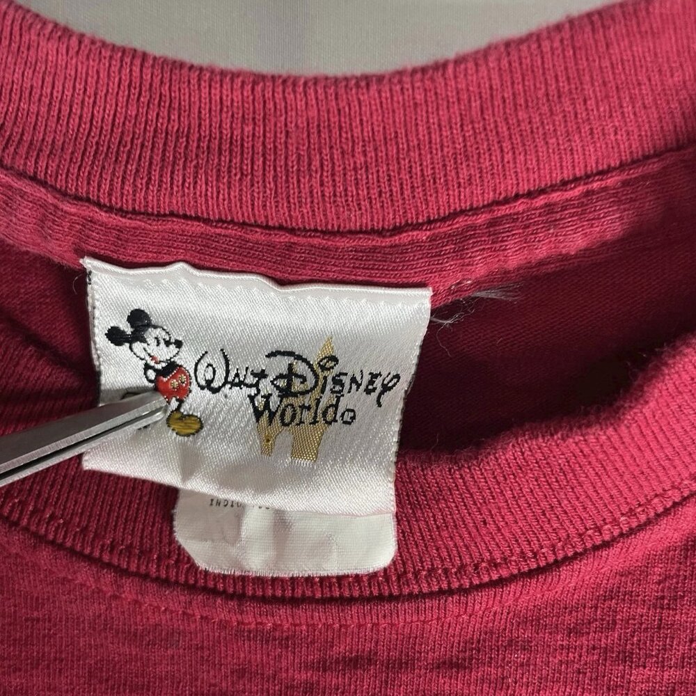 Vintage Disney Mickey Mouse "The Big Cheese Since 1928" T-Shirt Men's Large Red - Picture 4 of 8
